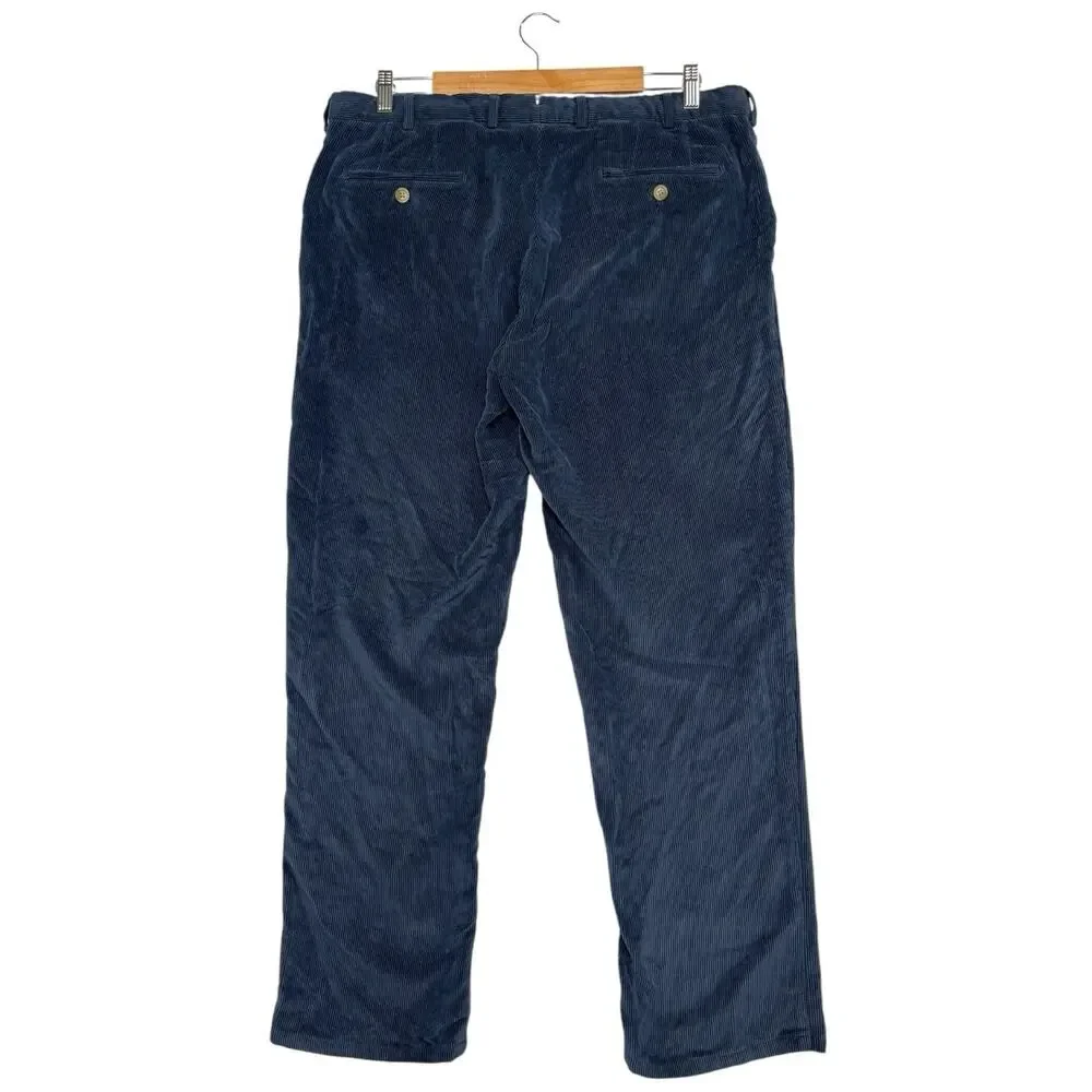 Peter Millar Nanoluxe Pants Mens 36 Blue Corduroy Flat Front Casual Preppy